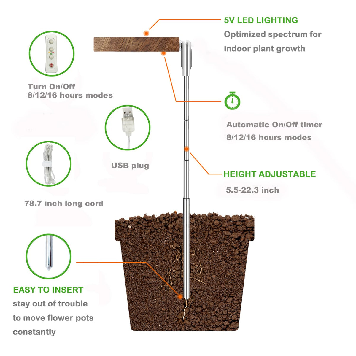 yadoker grow light auto timer enables 8, 12, or 16-hour cycles for hands-free care