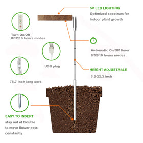 yadoker grow light auto timer enables 8, 12, or 16-hour cycles for hands-free care