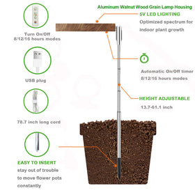 Yadoker grow light height adjustable up to 61 inches for tall plants