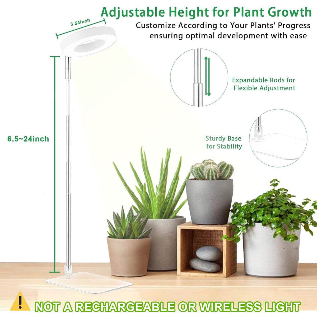 Yadoker Halo Grow Light plug-and-play setup for instant use.