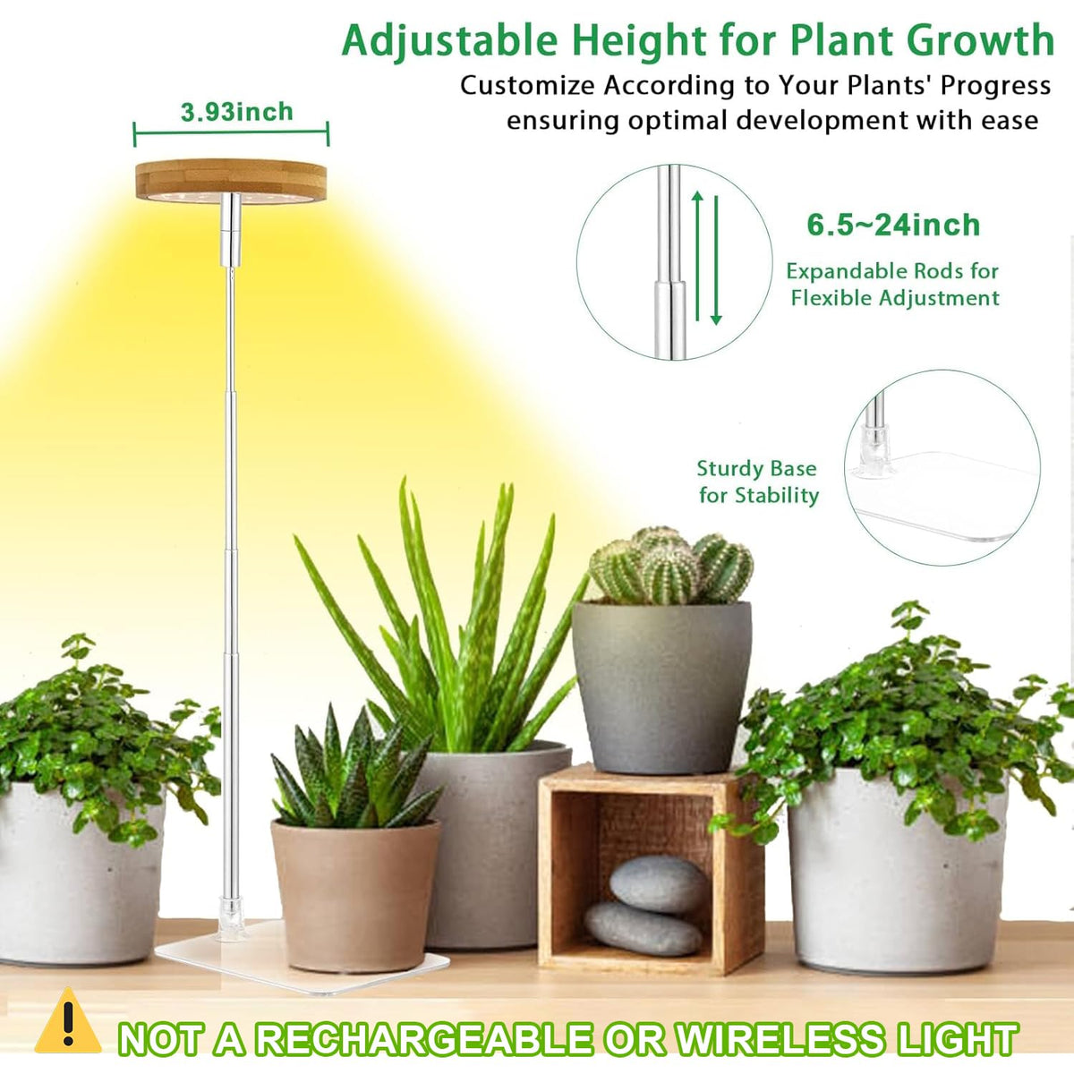 Yadoker Halo light ready for soil insertion for compact plant setups