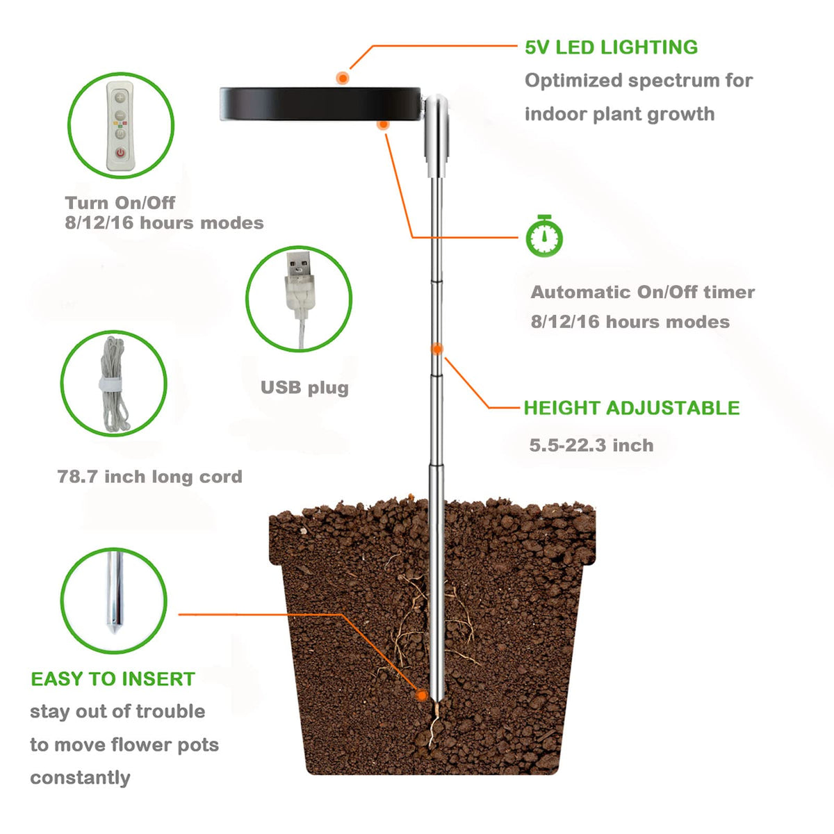 Yadoker LED light aluminum shell provides safe touch and efficient cooling