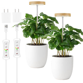 Yadoker grow light on a desk boosts herb growth with bright, even illumination