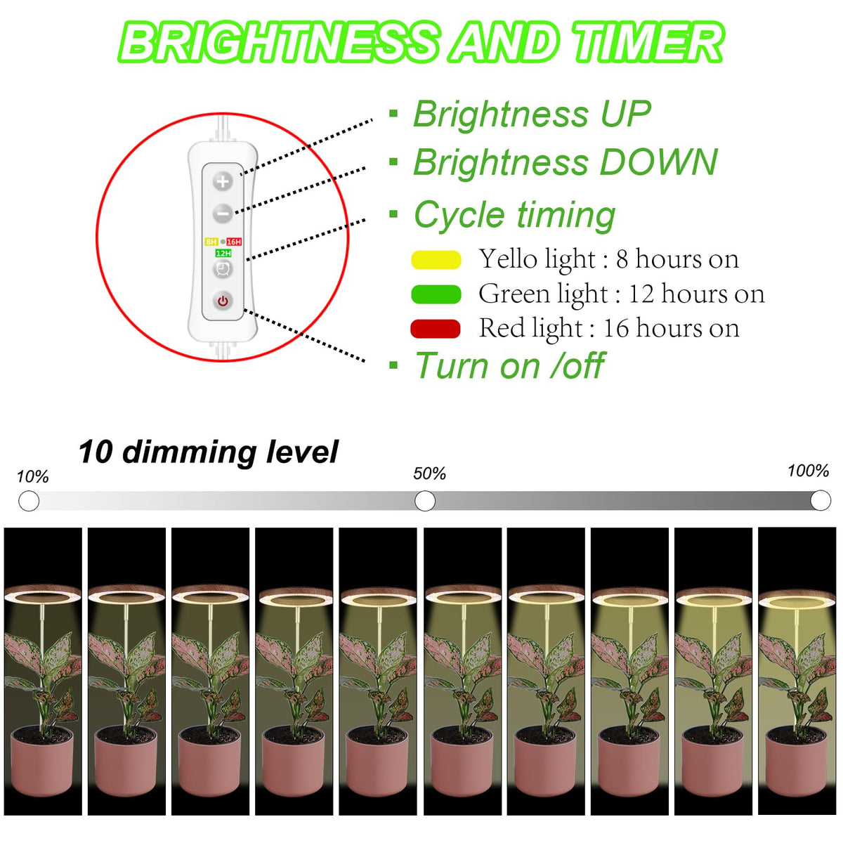 yadoker wood-look aluminum grow light with durable design for stylish home use