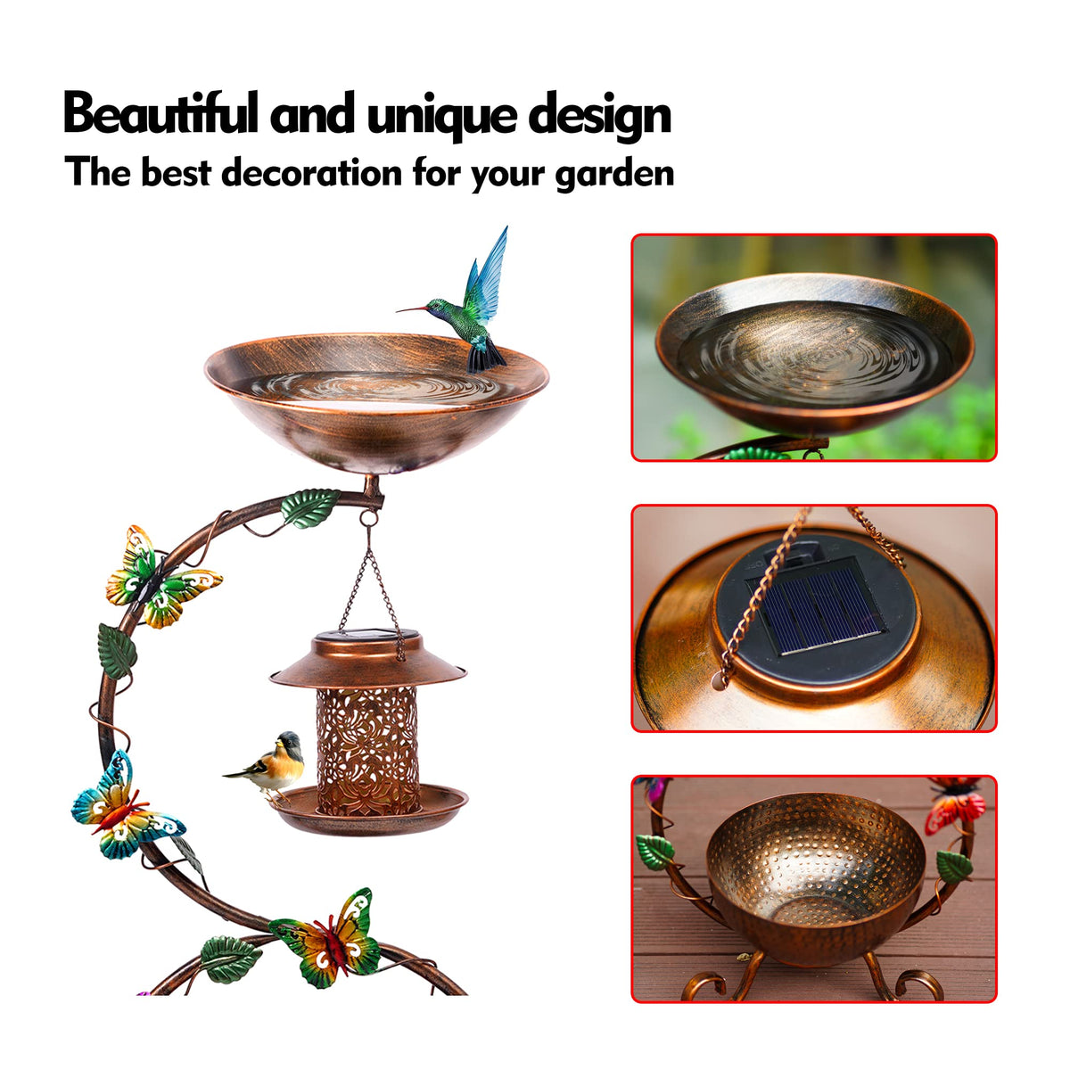 YADOOLIFE butterfly decor enhances garden aesthetics and bird visits.