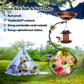 YADOOLIFE birdbath with flower pot base adds decorative planter space.