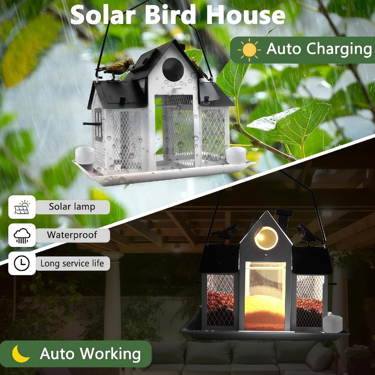 YADOOLIFE durable metal bird feeder resists rust and weather for outdoor use
