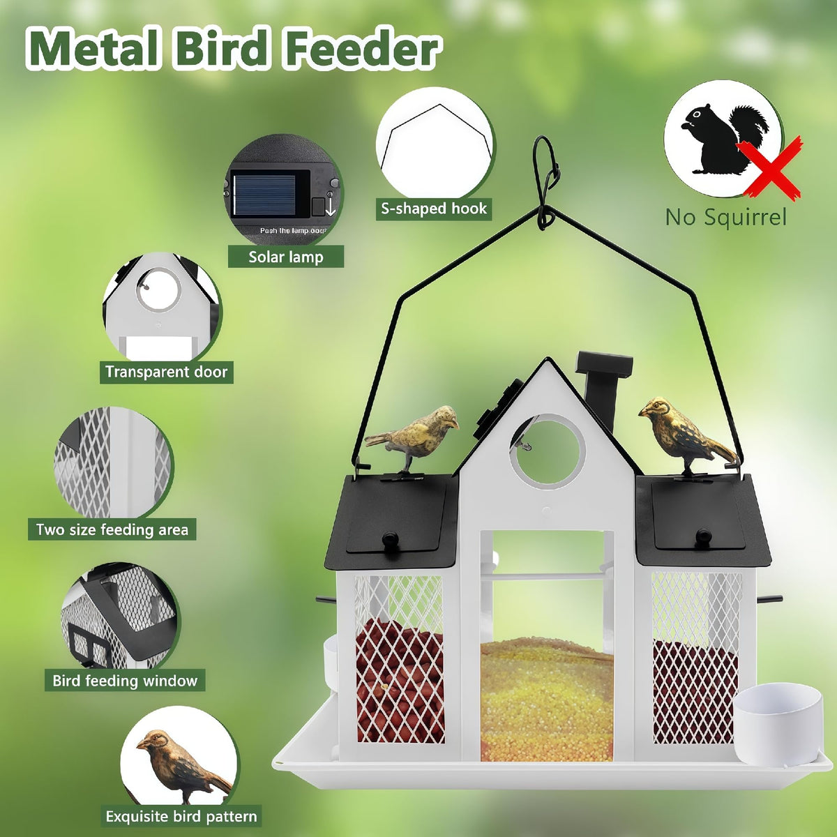 YADOOLIFE feeder with visible seed window aids monitoring