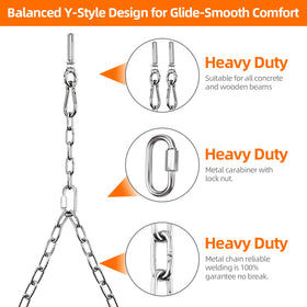 Yaeccc chains and carabiners close-up emphasizing secure connections for heavy loads
