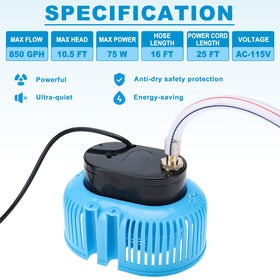 Yaegoo pool cover pump control panel with temperature control and auto shut-off