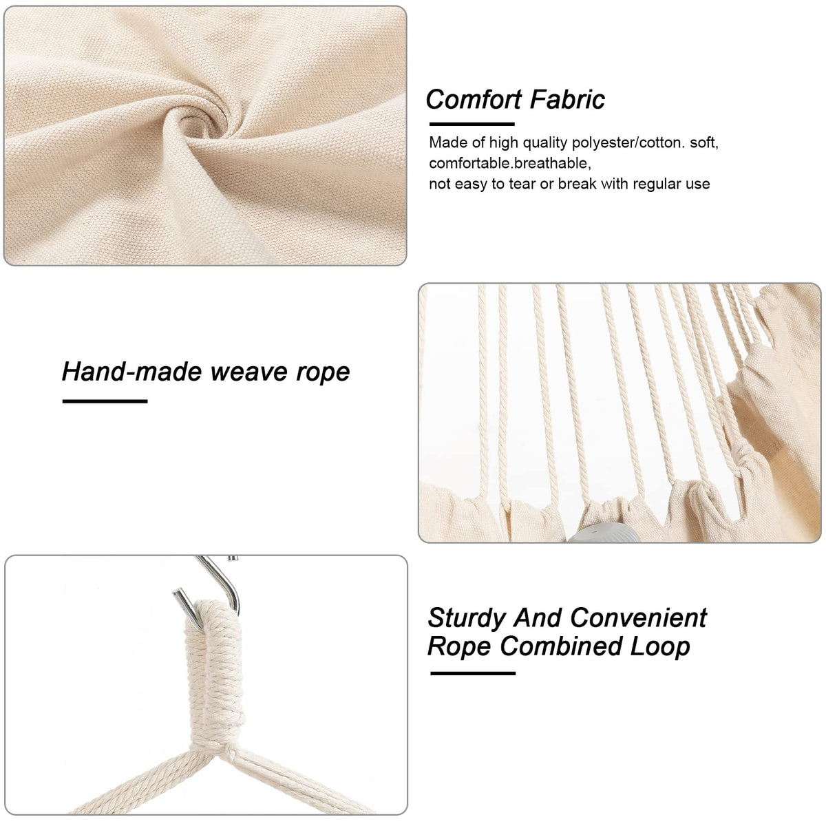 YAERSI Hammock Chair single suspension point supports versatile hanging
