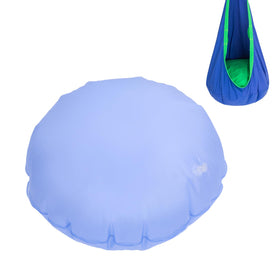 YAERSI Kids Pod Swing Cushion blue closeup of rip-resistant PVC material