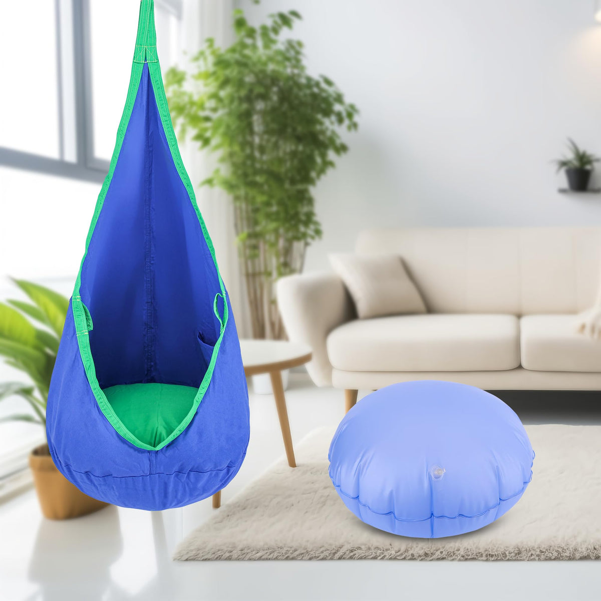 YAERSI cushion blue durable PVC surface offers lasting comfort