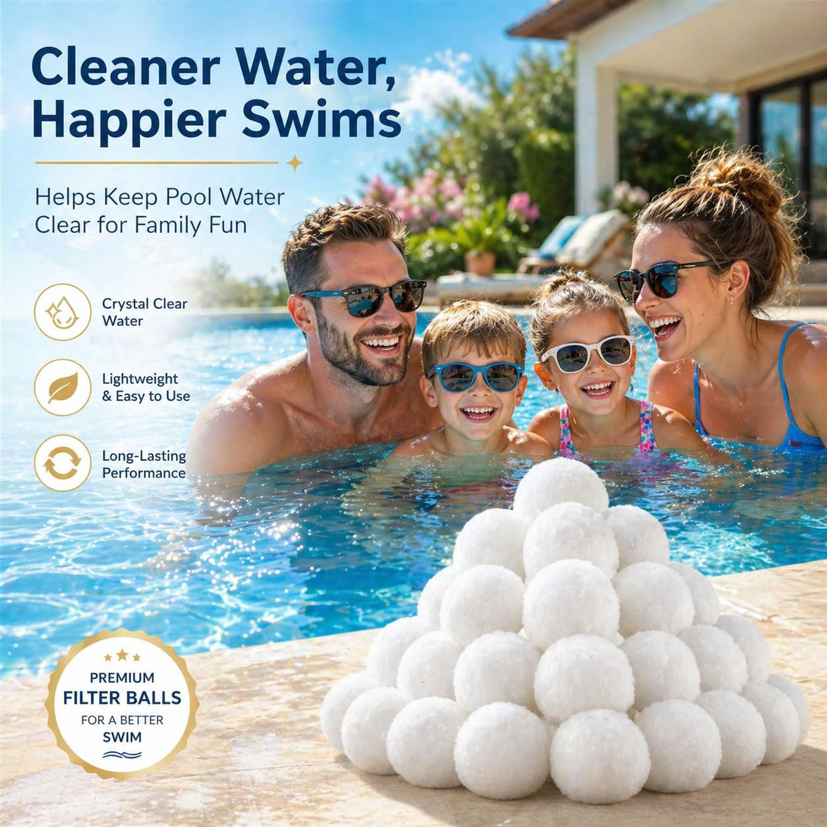 yafaoce polyester fiber balls enable fast, effective pool cleaning