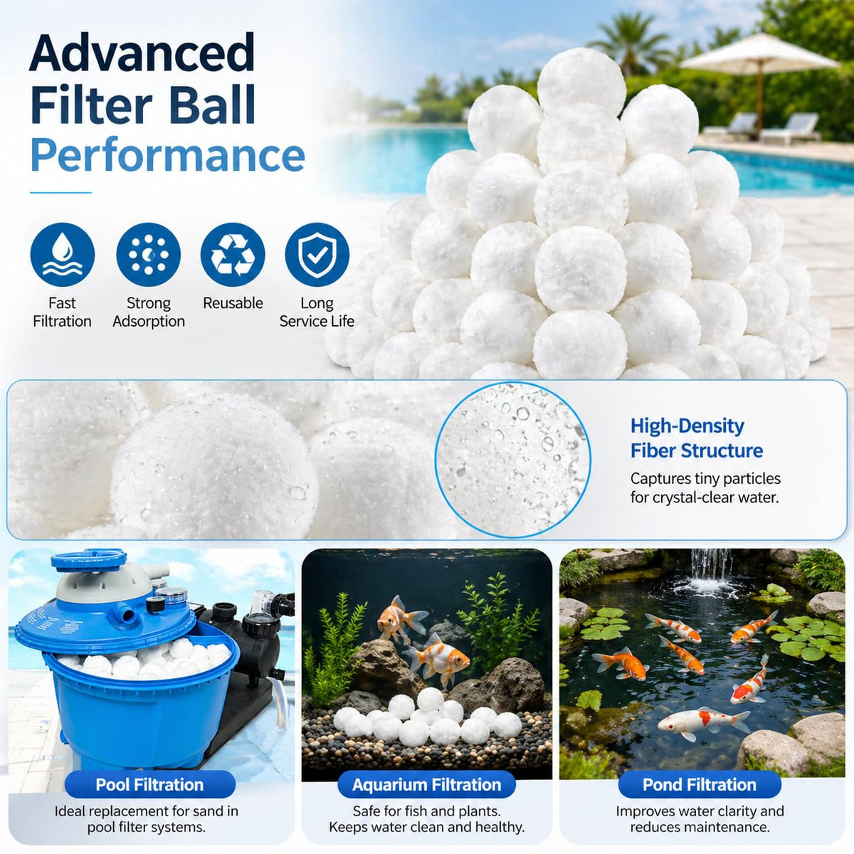 yafaoce sand filter alternative offers lighter handling and easy maintenance
