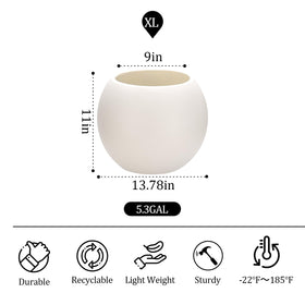 Yaghpy planter shown indoors and outdoors for versatile use.