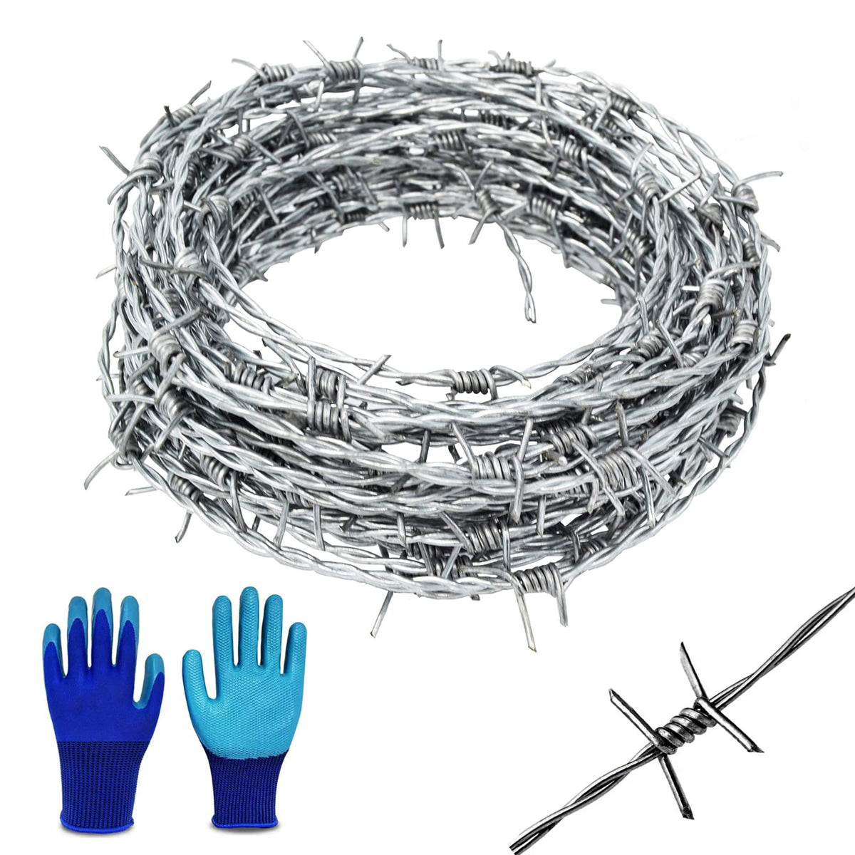 YAGJIA 25ft barbed wire roll with 4-point barbs for secure fences and crafts