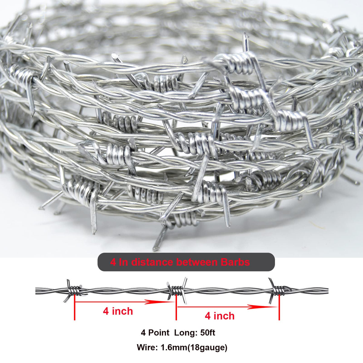 YAGJIA barbed wire 4-point close-up showing sharp protection features.