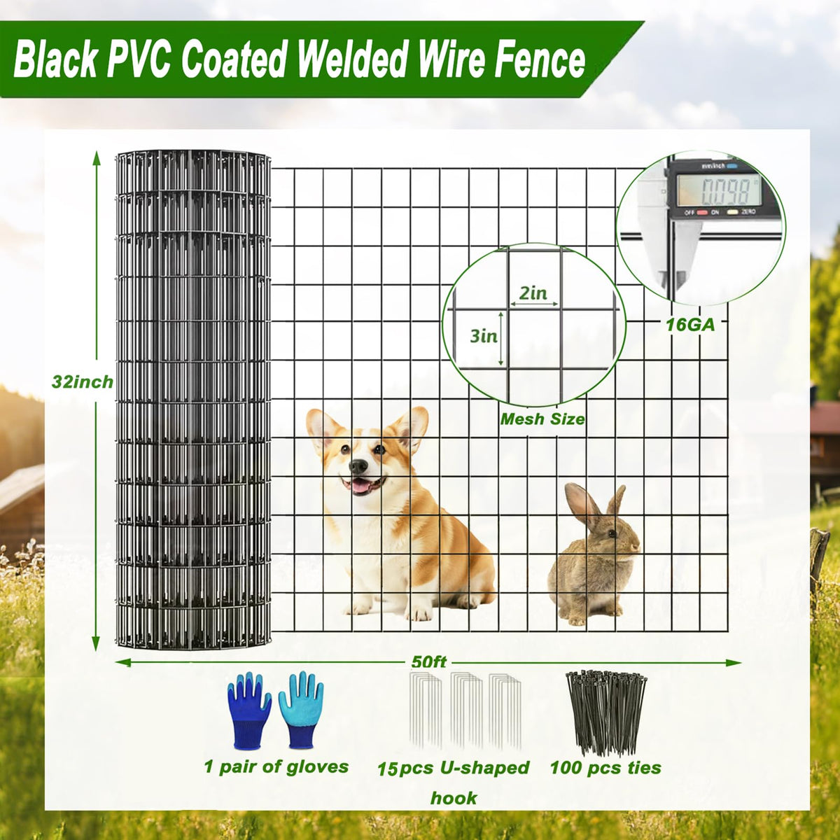 YAGJIA chicken wire mesh 2x3 inch, ideal small animal exclusion for gardens.