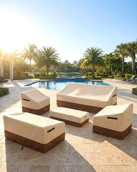 Yagvany all-weather protection guards furniture from rain and sun.