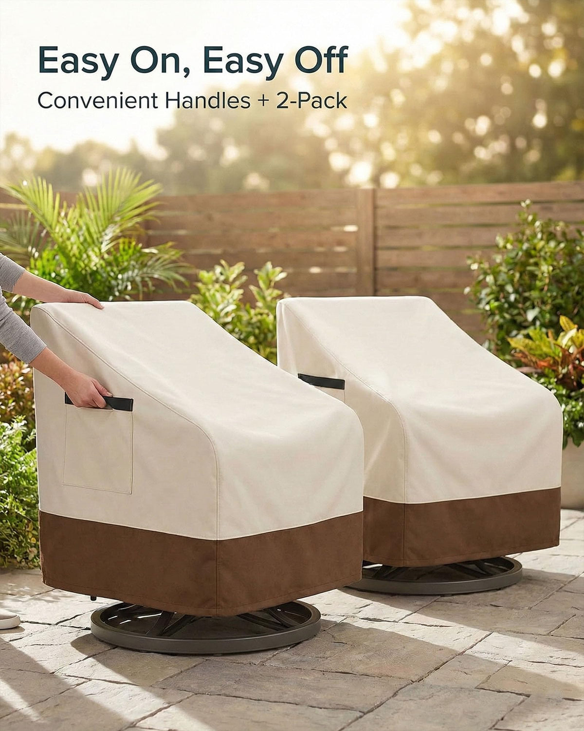 Yagvany waterproof chair cover for Adirondack chairs withstands wind and rain.