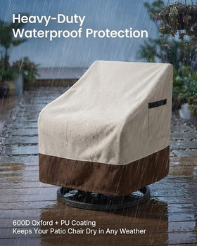 Yagvany waterproof chair cover for lounge chairs shields from sun and moisture.