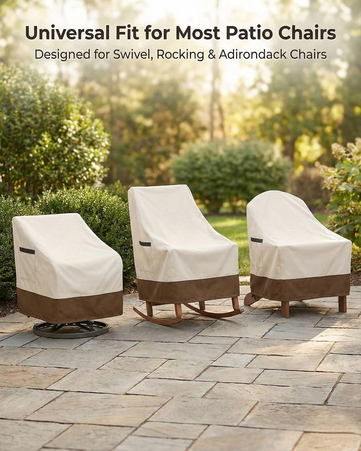 Yagvany waterproof chair cover for rocking chairs keeps outdoor seating dry.