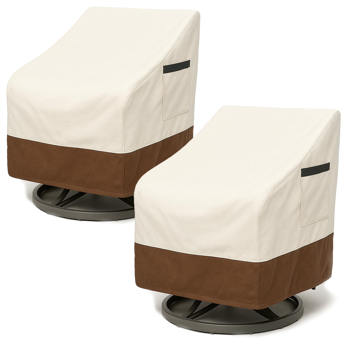 Yagvany waterproof chair cover for swivel chairs protects against rain and fading.