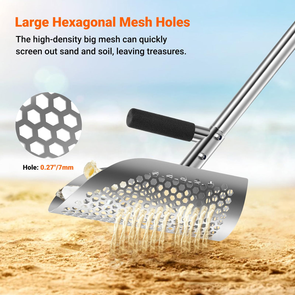 Yaheeda detachable-handle scoop enables flexible setups for versatile digging comfort.