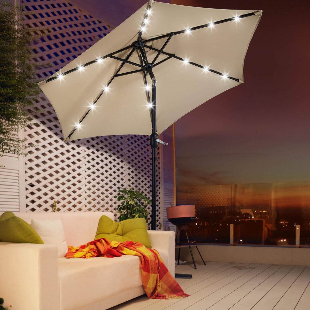 Yaheetech LED rib lights illuminate evenings around your dining area.