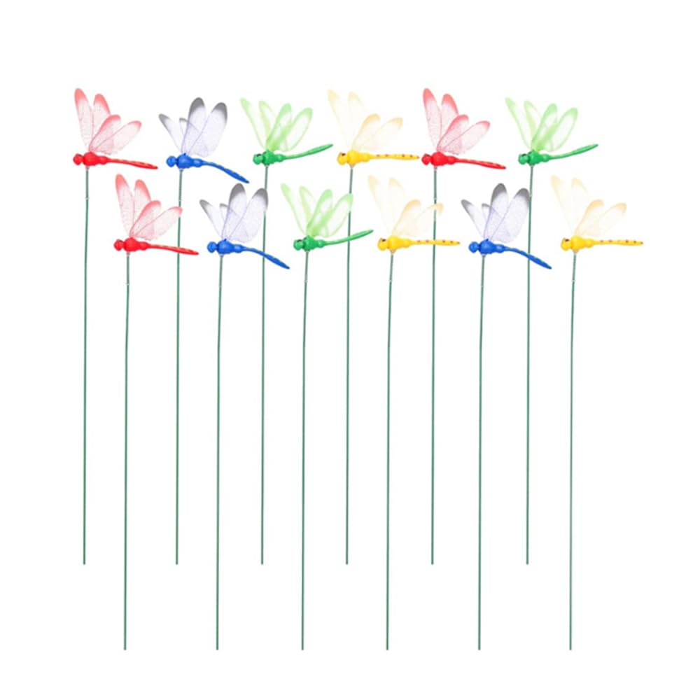 Yahpetes 3D dragonflies on colorful garden stakes brighten outdoor spaces.