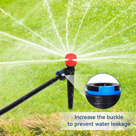 YAIRMIS emitter sprayer with stake disperses even water for precise irrigation.
