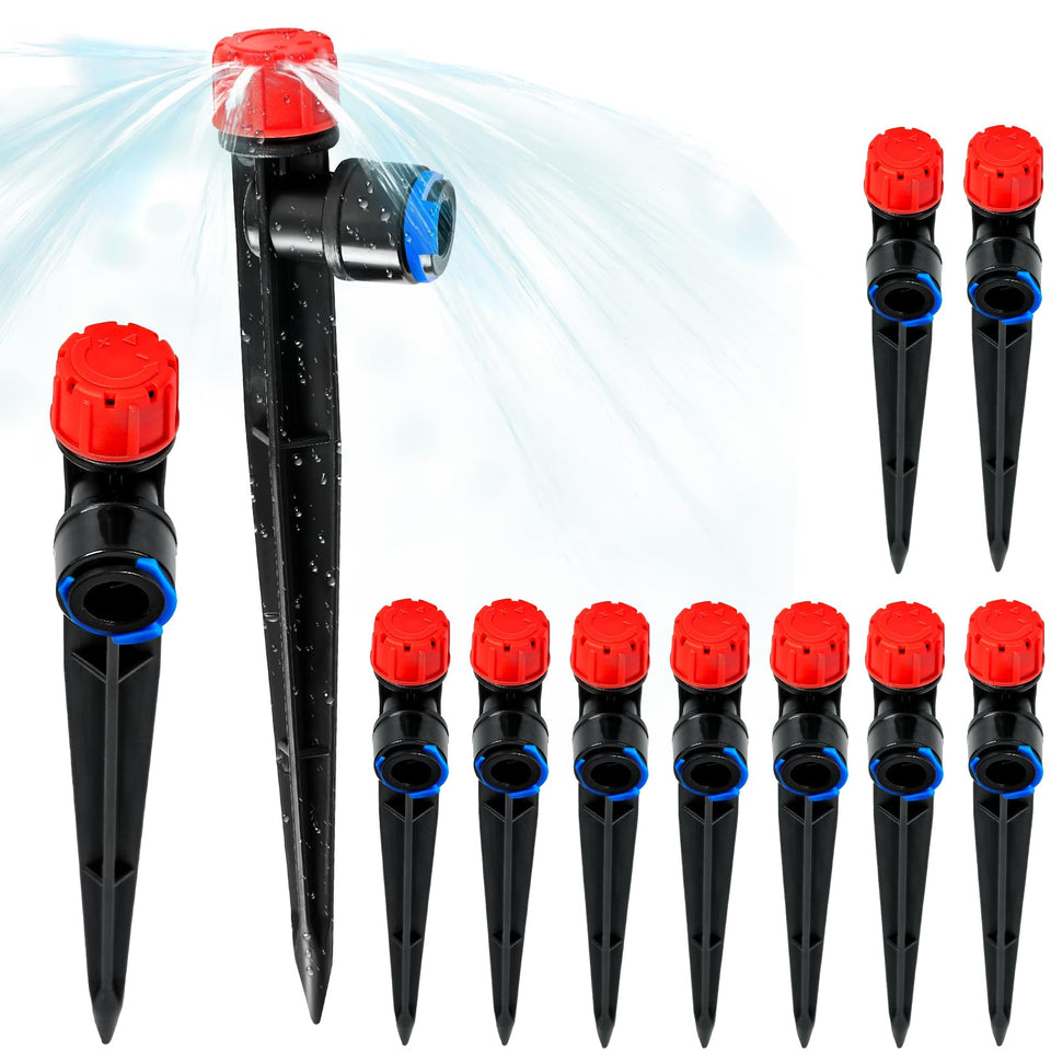 YAIRMIS emitters with stake shown for stable, targeted watering for container plants.