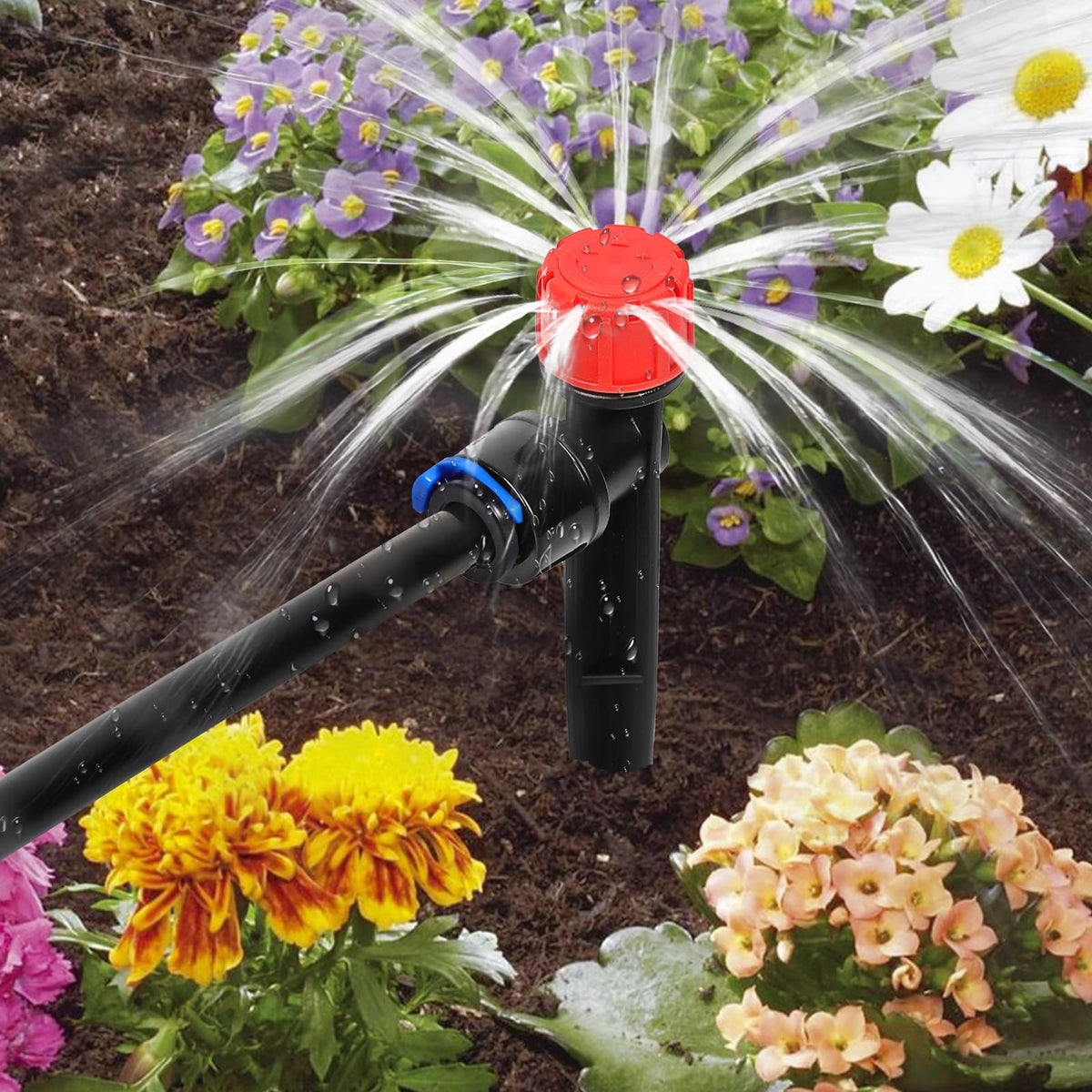 YAIRMIS tubing and emitter set enabling efficient water use in small gardens.