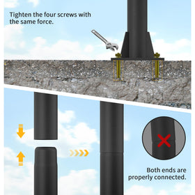 Yakmax concrete-installation-ready pole kit for patios