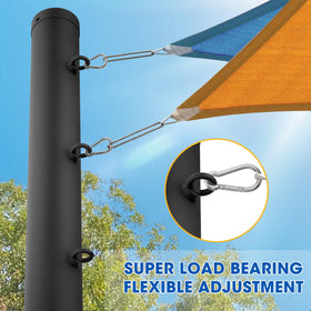 Yakmax ground-installation kit includes top cap and extension anchors for easy setup