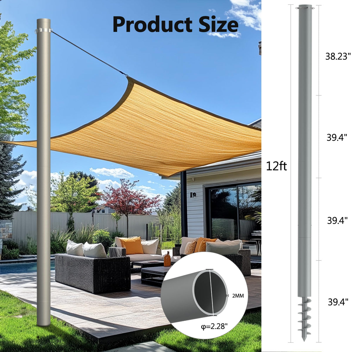 Yakmax pole sections connect with tight-fit to resist bowing