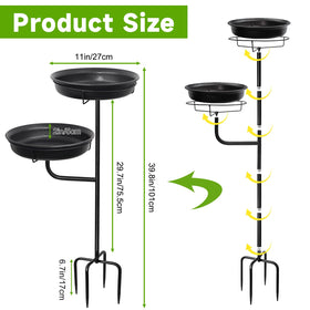 YALINKA 2-in-1 bird bath feeder supports simultaneous feeding and bathing for visiting birds.