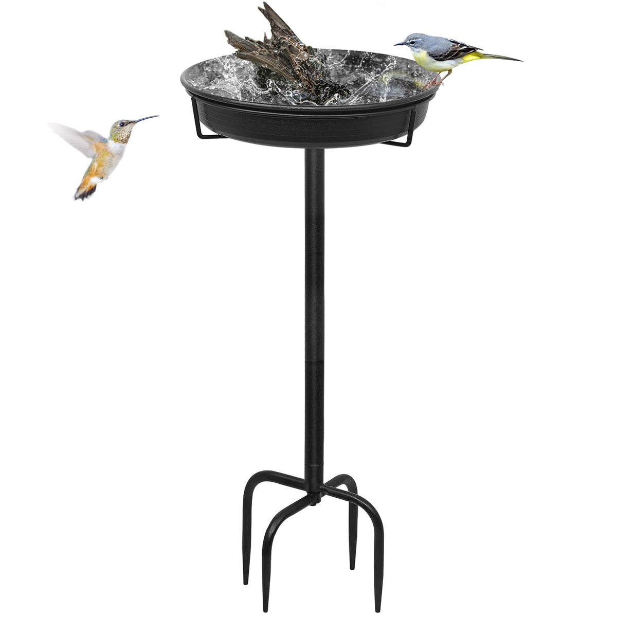 YALINKA 28in freestanding birdbath bowl—durable water feature for gardens and patios.