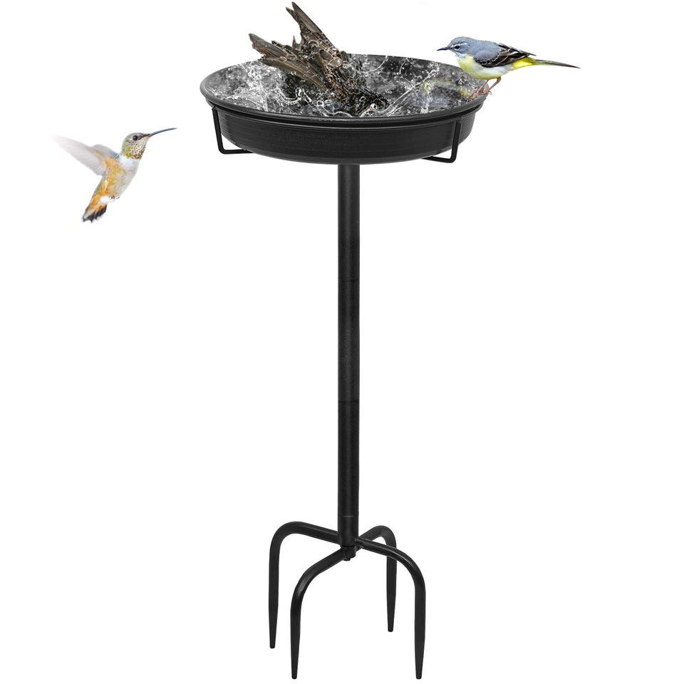 YALINKA 28in freestanding birdbath bowl—durable water feature for gardens and patios.