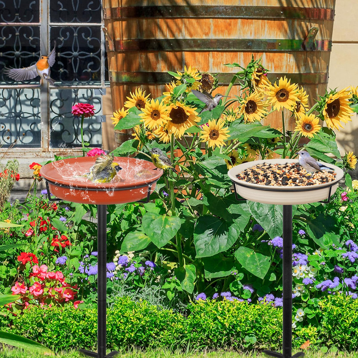 YALINKA birdbath garden decor adds elegance and wildlife appeal.