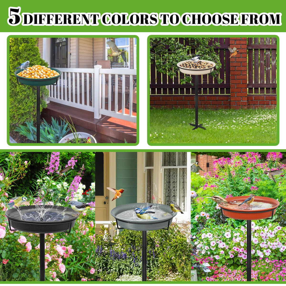 Four spike feet provide stable placement on garden soil