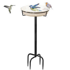YALINKA birdbath heavy-duty base with four spiky feet for stable garden placement.