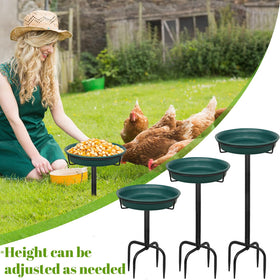 YALINKA metal-stake-4-prongs keeps the birdbath upright.