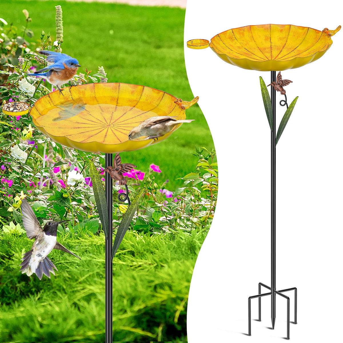 YALINKA retro yellow bird figurine as decorative focal point.