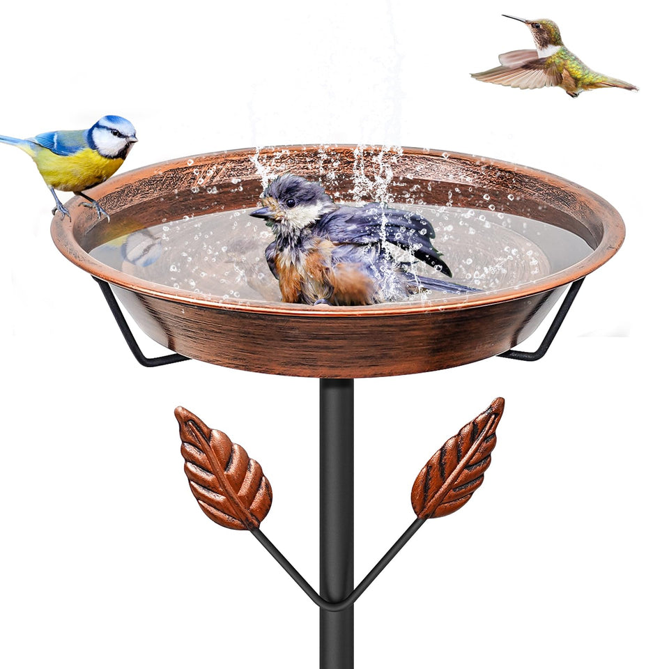 YALINKA vintage metal bird bath outdoors attracts visiting birds