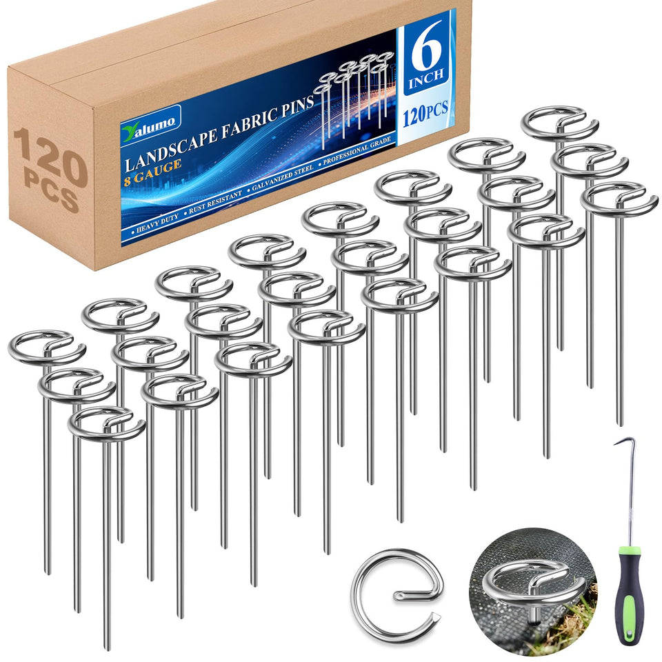 Yalumo landscape pins 120 pcs secure weed barriers and fabric in all soils.