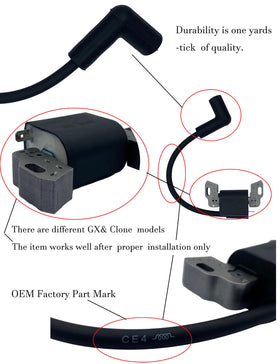 YAMAKATO magneto armature packaging shows spark plug and air gap gauge included.