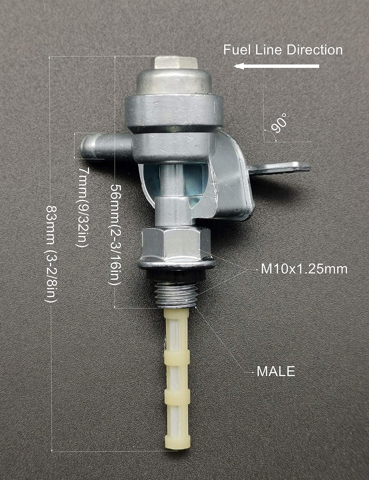 YAMAKATO petcock with M10x1.25 threading view for easy installation