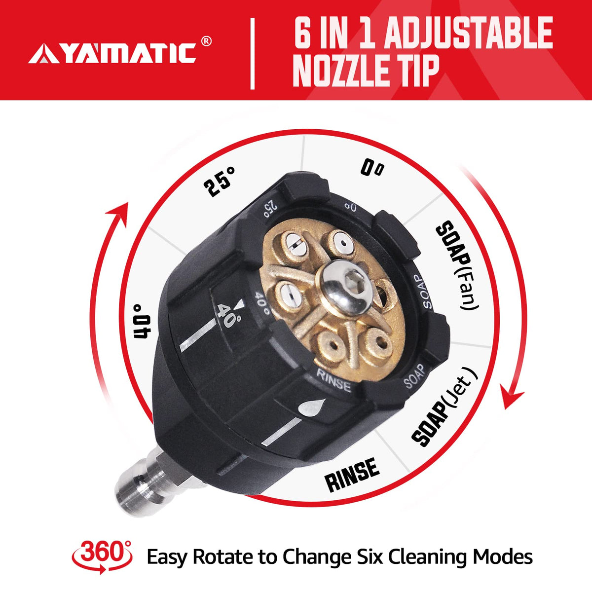 YAMATIC easy-carry aluminum head enables portable power washing on the go.